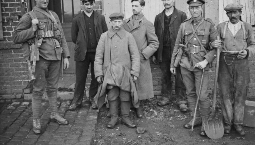 251_Four Germans captured by Canadians near Valenciennes. October, 1918.